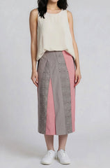 Two Tone Slim Midi Skirt