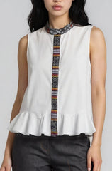 Ruffle Sleeveless Top