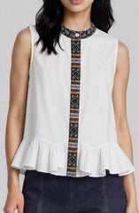 Ruffle Sleeveless Top