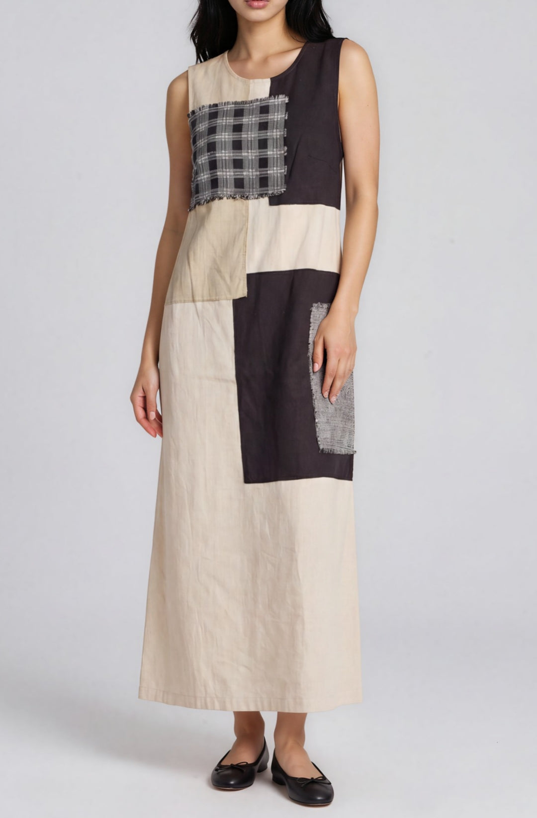 Patch Linen Dress