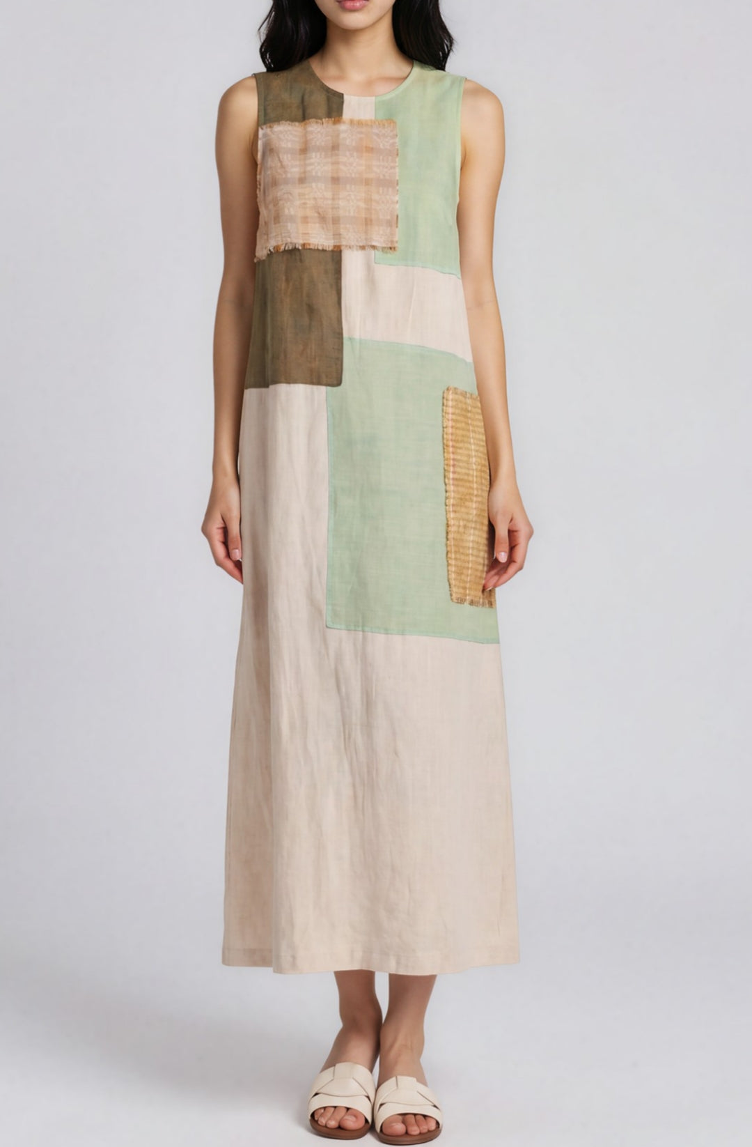 Patch Linen Dress
