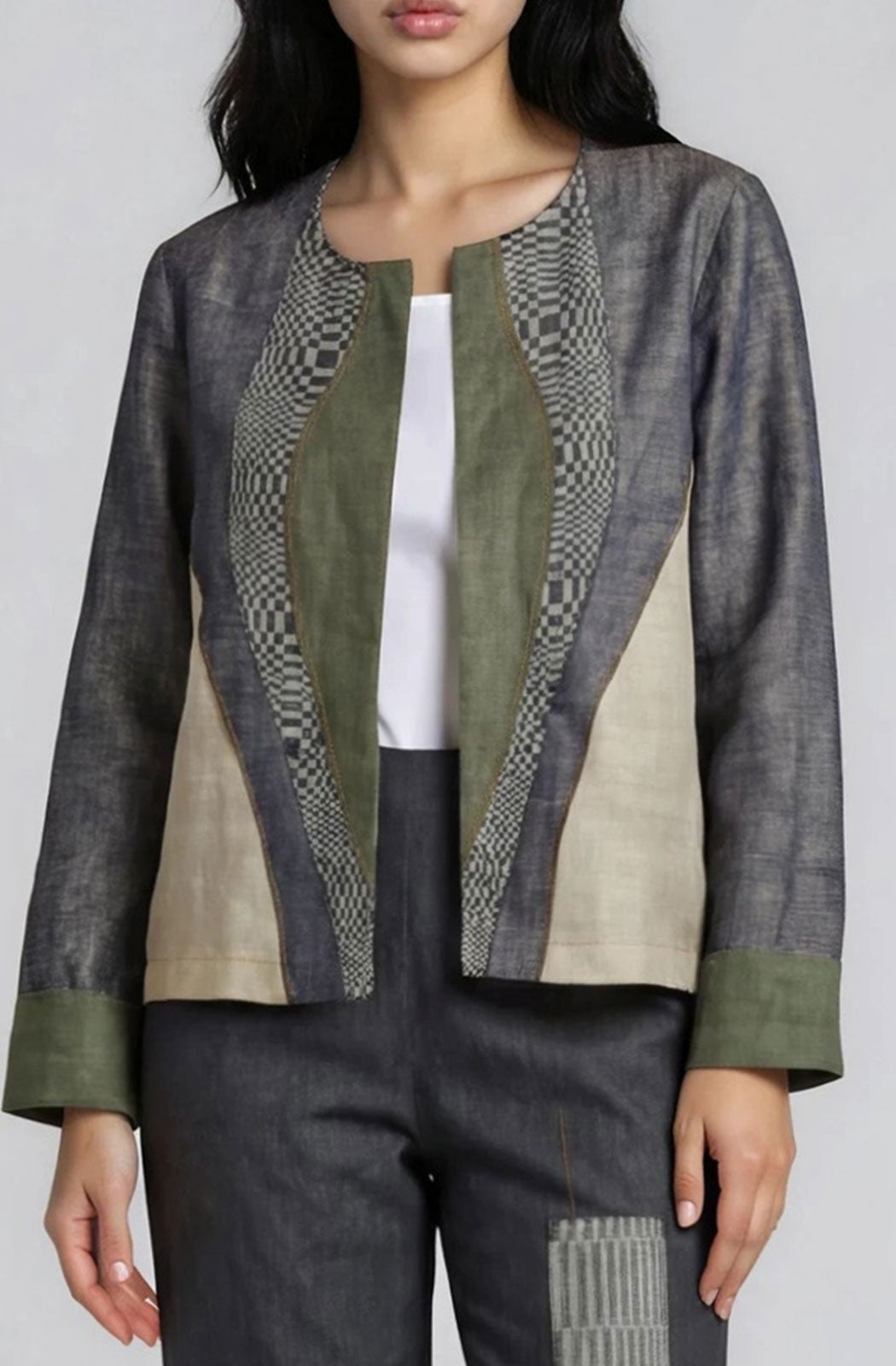 3 tone Cutout Jacket