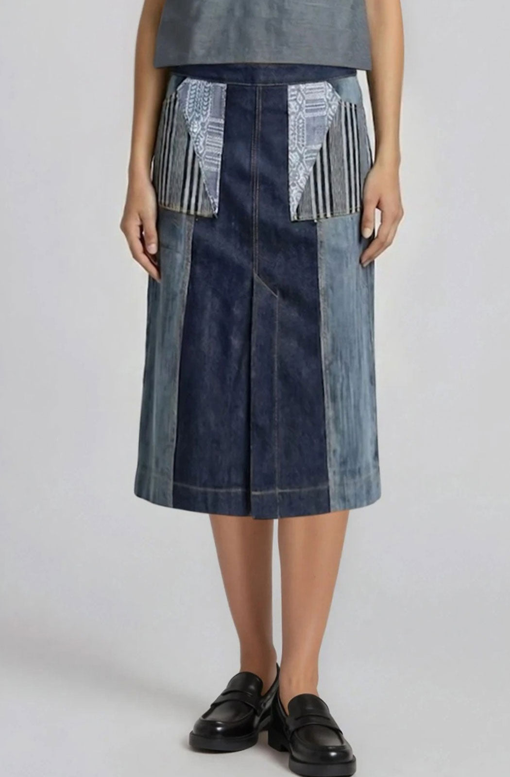 Front Pocket Midi Skirt