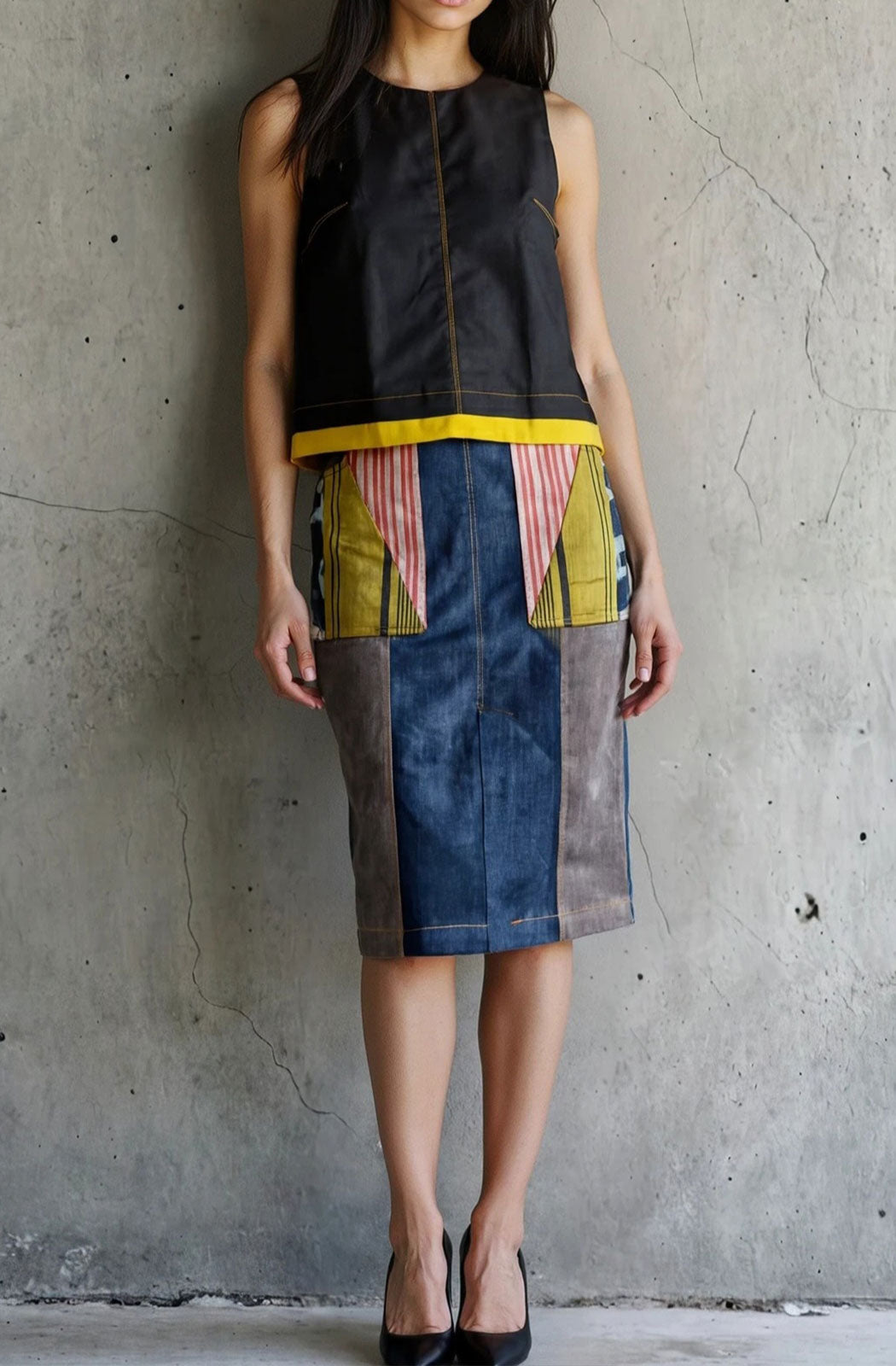 Front Pocket Midi Skirt