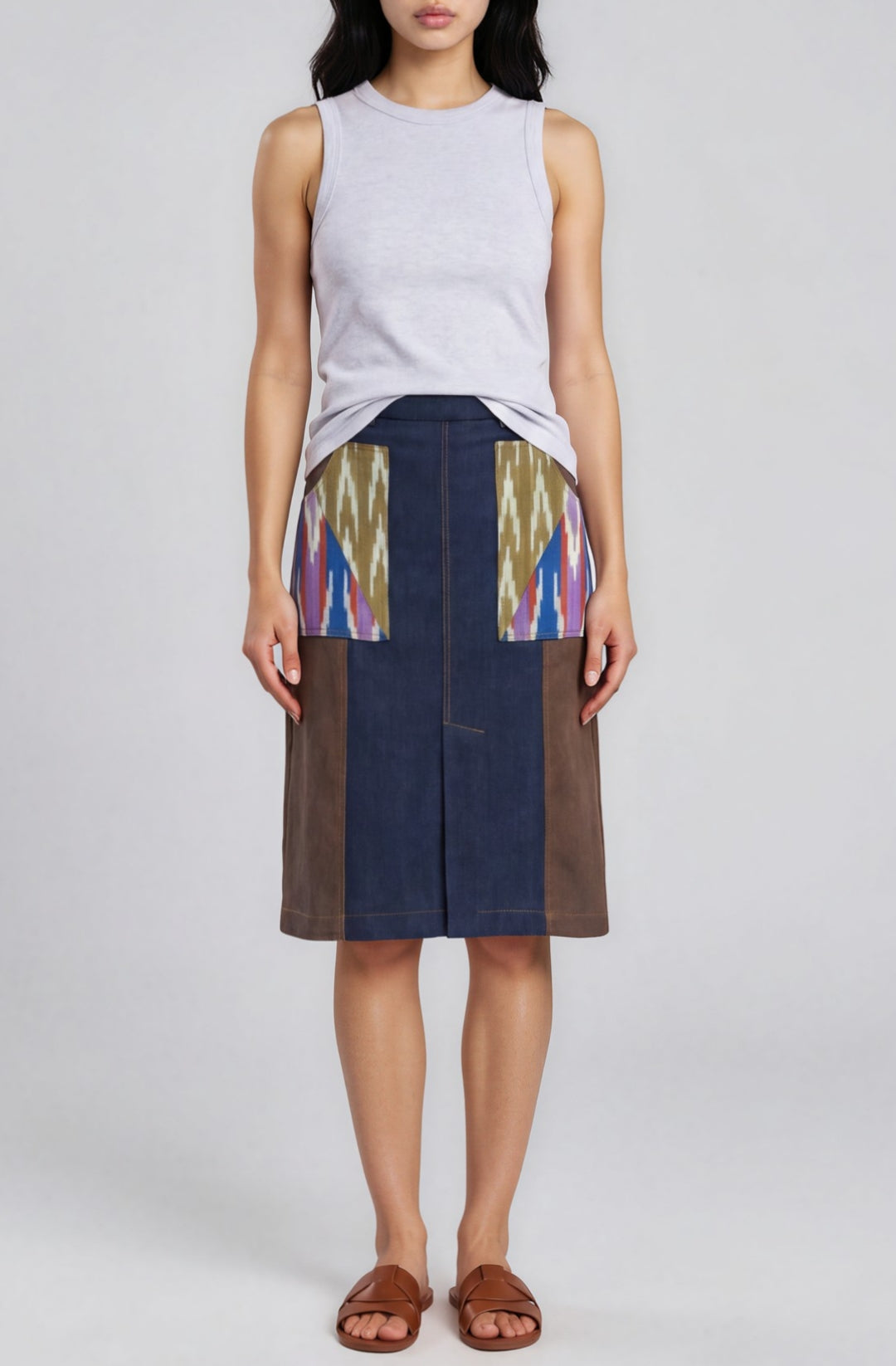 Front Pocket Midi Skirt