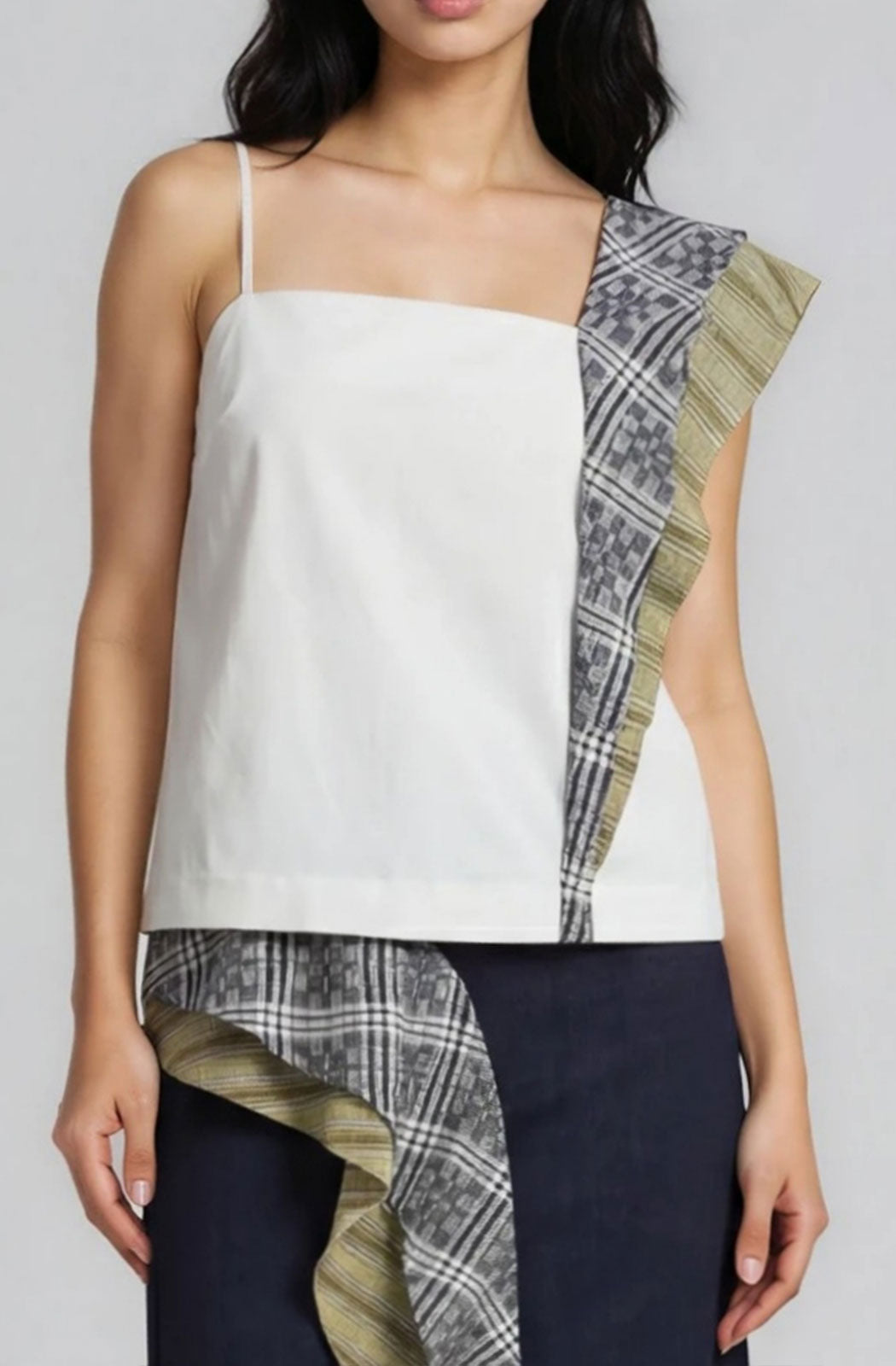 Ruffle Down Strap Top