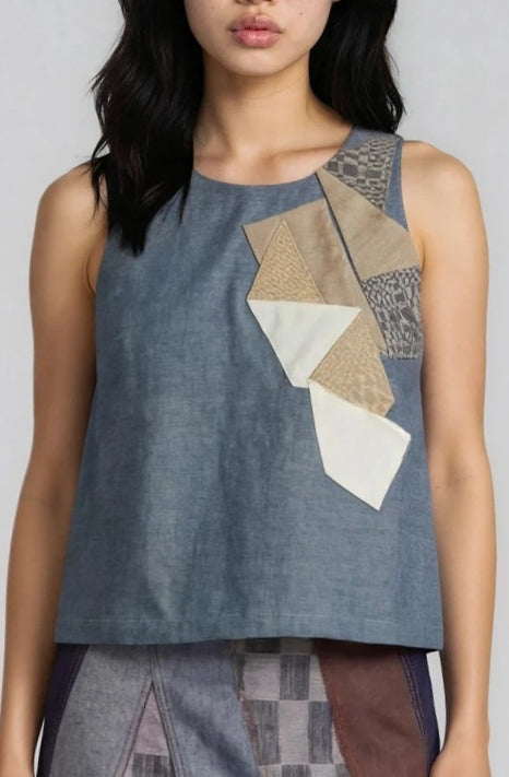 Origami Patch Top