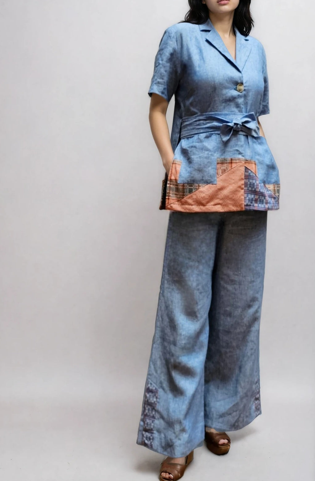 Short Sleeve Blazer Top