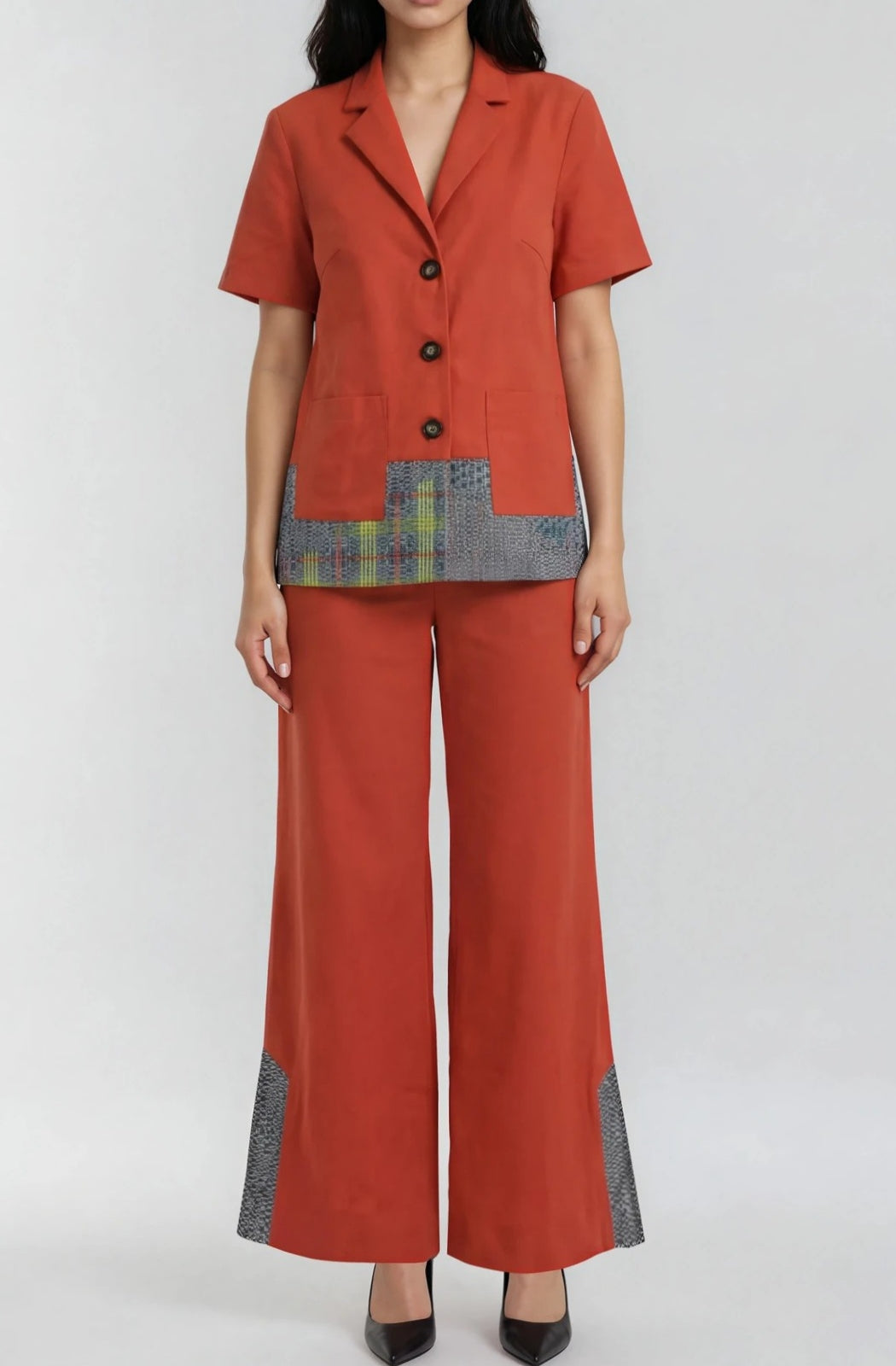 Short Sleeve Blazer Top