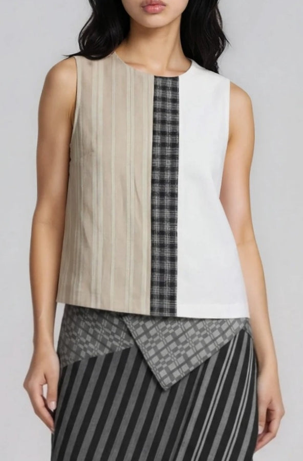 Two Tone Sleeveless Top